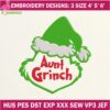 Aunt Grinch face Embroidery Designs