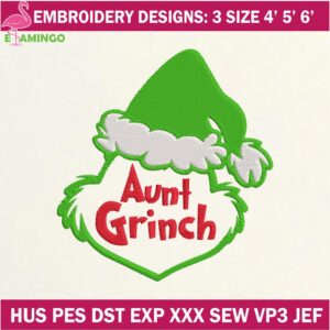 Aunt Grinch face Embroidery Designs