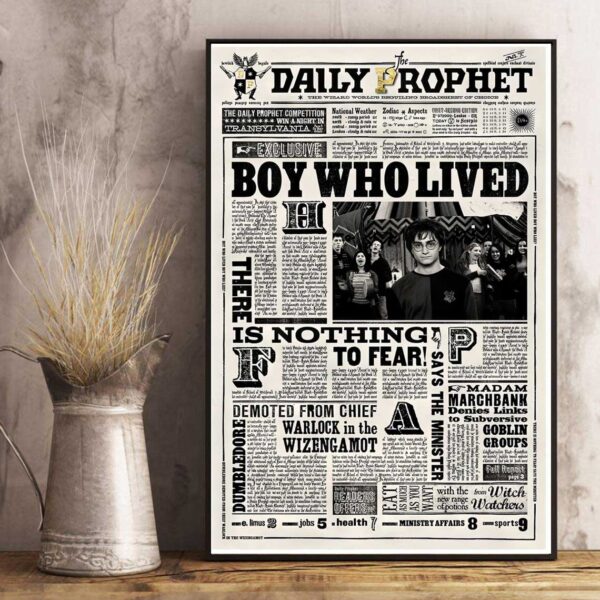 Daily Prophet Harry Potter The Boy Who Lived Poster